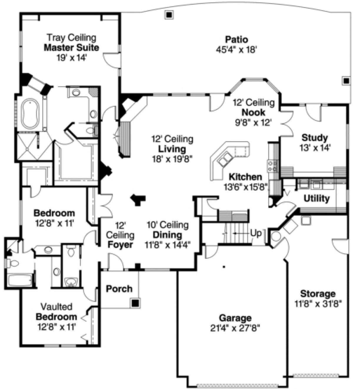 Floorplan 1 for House Plan #035-00078
