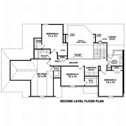 Floorplan 2 for House Plan #053-00651