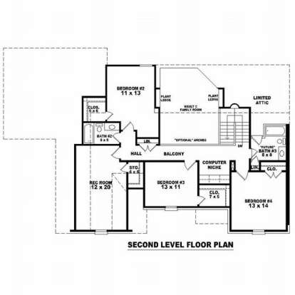 Floorplan 2 for House Plan #053-00652
