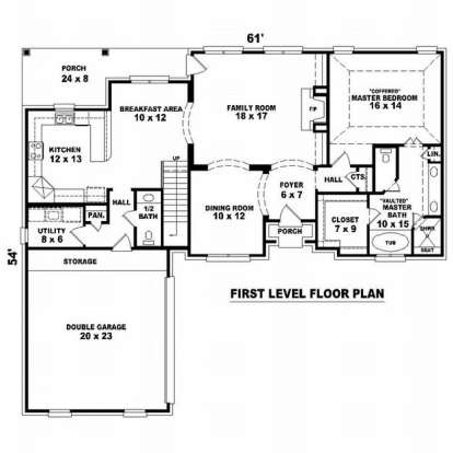 Floorplan 1 for House Plan #053-00654
