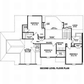 Floorplan 2 for House Plan #053-00657