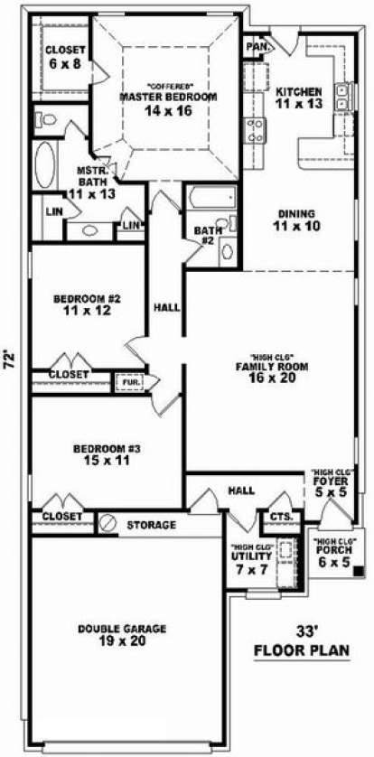 Floorplan 1 for House Plan #053-00658