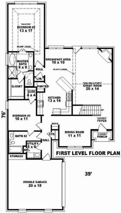 Floorplan 1 for House Plan #053-00659