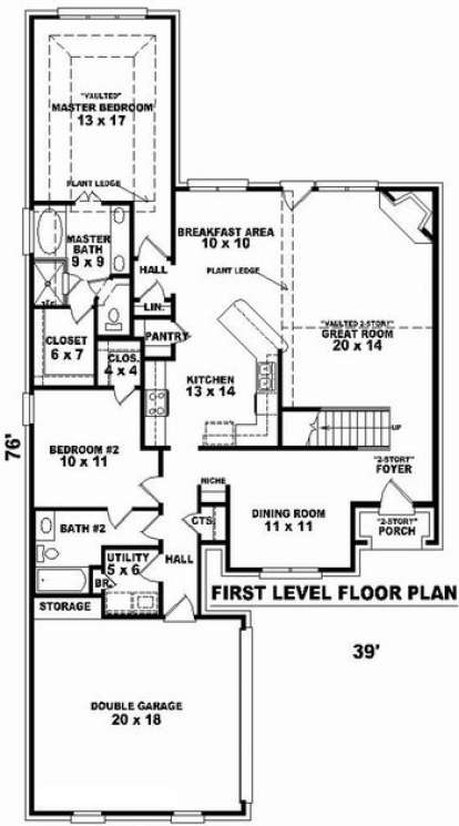 Floorplan 1 for House Plan #053-00660