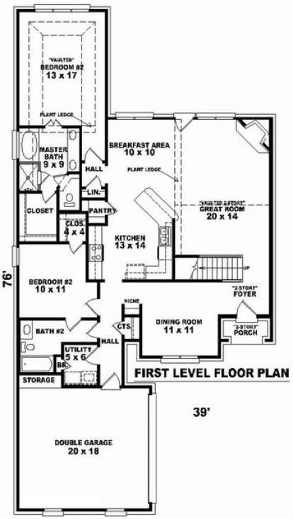 Floorplan 1 for House Plan #053-00662