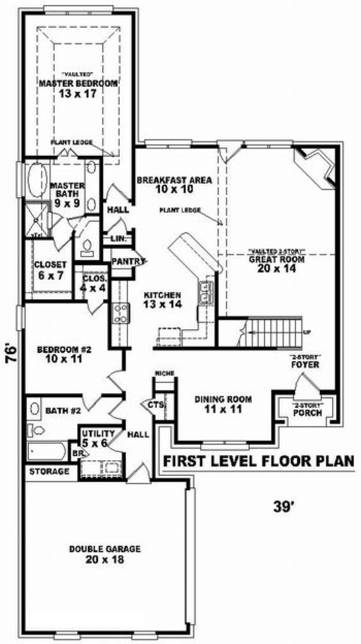 Floorplan 1 for House Plan #053-00663