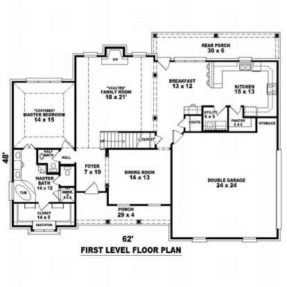 Floorplan 1 for House Plan #053-00665