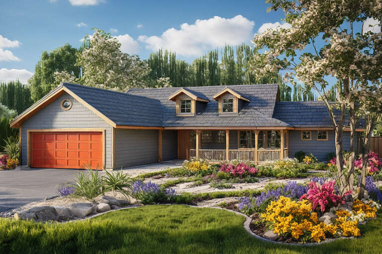 House Plan House Plan #729 Angled Front Elevation