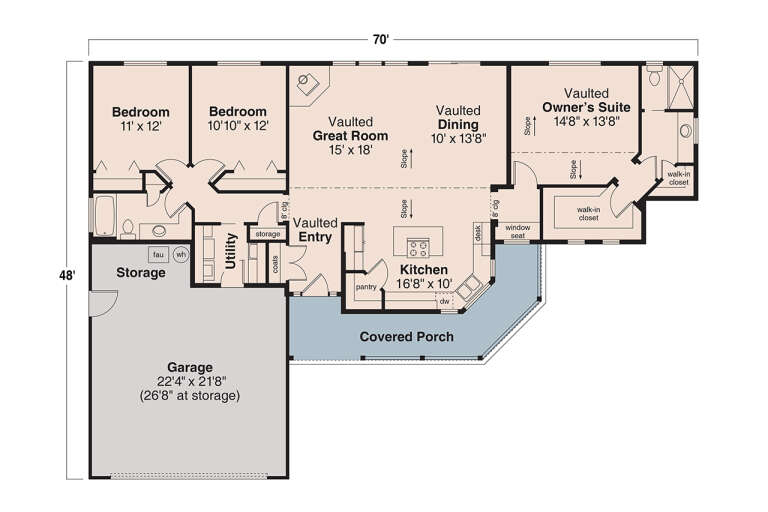 House Plan House Plan #729 Drawing 1