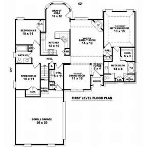 Floorplan 1 for House Plan #053-00671