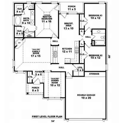 Floorplan 1 for House Plan #053-00674