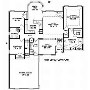 Floorplan 1 for House Plan #053-00676