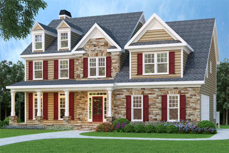Southern House Plan #009-00056 Elevation Photo