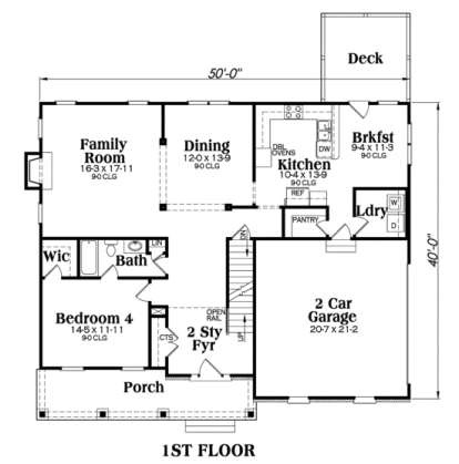 Main Floor for House Plan #009-00056