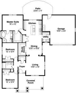 Floorplan 1 for House Plan #035-00080