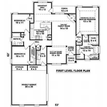 Floorplan 1 for House Plan #053-00679