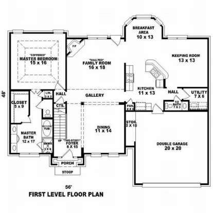 Floorplan 1 for House Plan #053-00682
