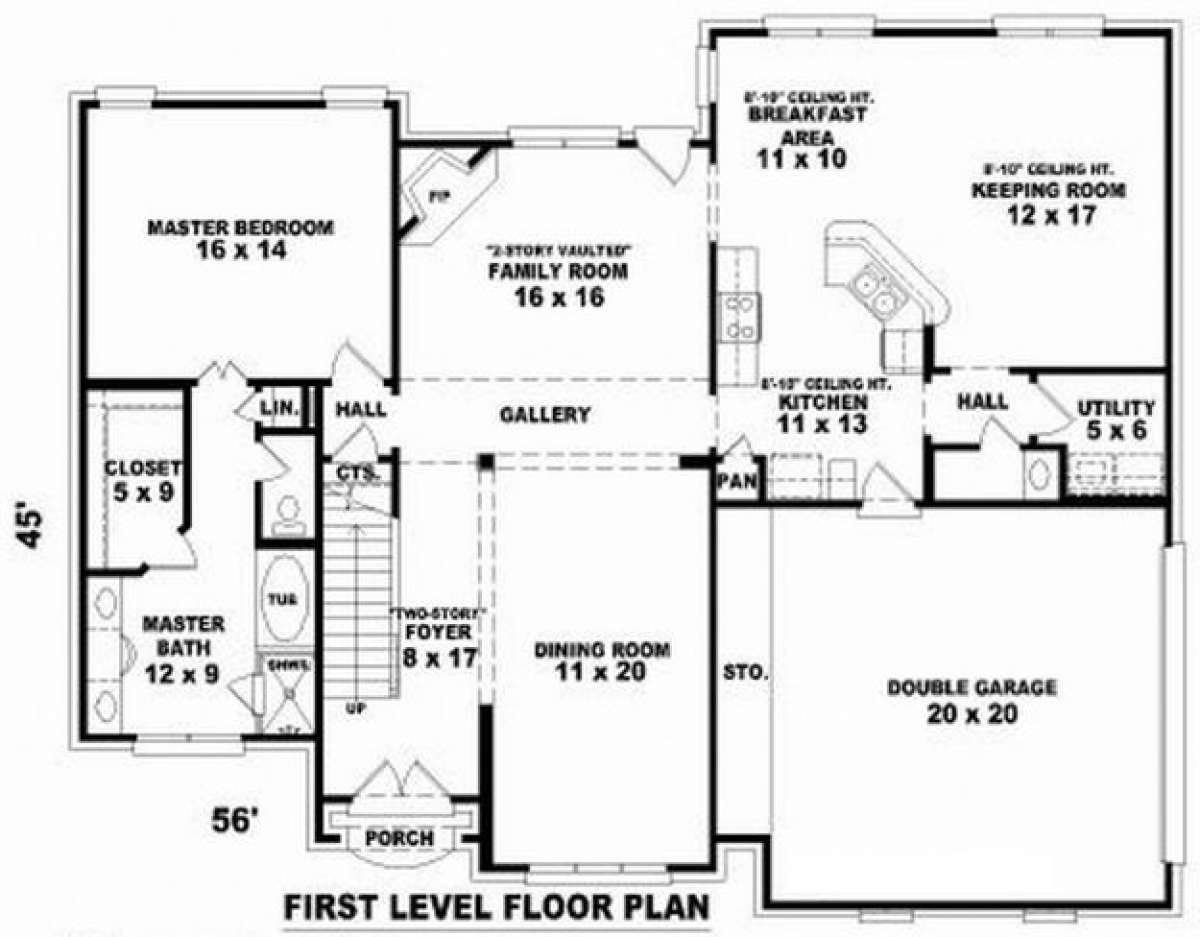 Floorplan 1 for House Plan #053-00689
