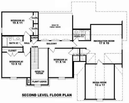 Floorplan 2 for House Plan #053-00691
