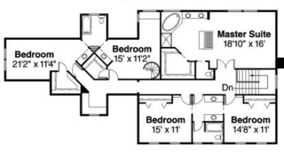 Second Floor for House Plan #035-00082
