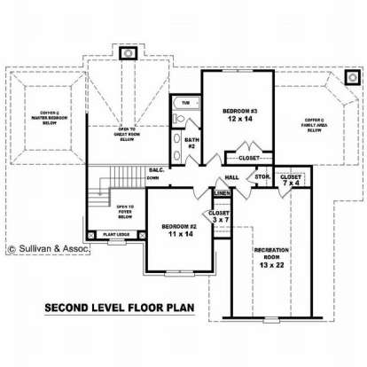 Floorplan 2 for House Plan #053-00709