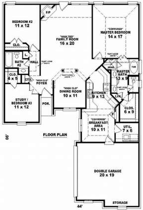 Floorplan 1 for House Plan #053-00711