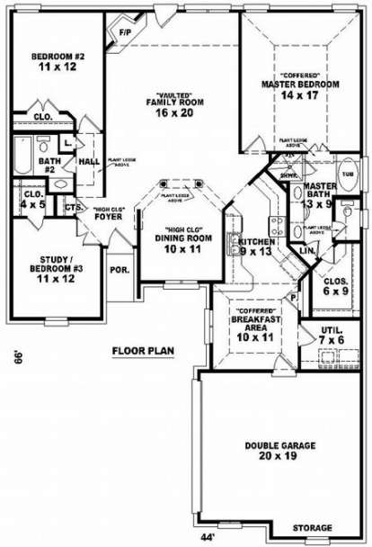 Floorplan 1 for House Plan #053-00711