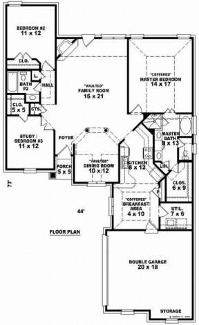 Floorplan 1 for House Plan #053-00712