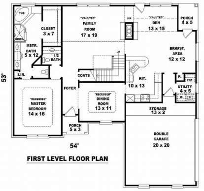 Floorplan 1 for House Plan #053-00715