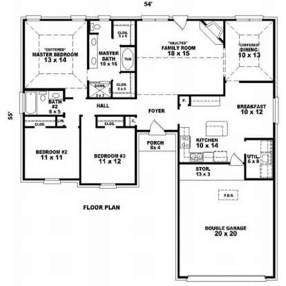 Floorplan 1 for House Plan #053-00716