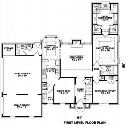 Floorplan 1 for House Plan #053-00718