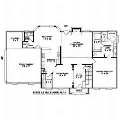 Floorplan 1 for House Plan #053-00721