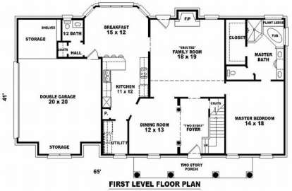 Floorplan 1 for House Plan #053-00722