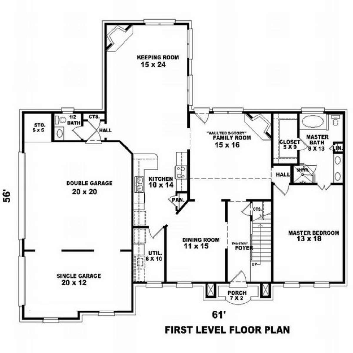 Floorplan 1 for House Plan #053-00724