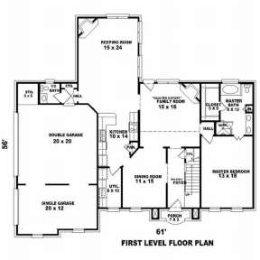 Floorplan 1 for House Plan #053-00724