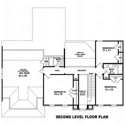 Floorplan 2 for House Plan #053-00726