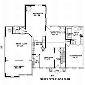 Floorplan 1 for House Plan #053-00727
