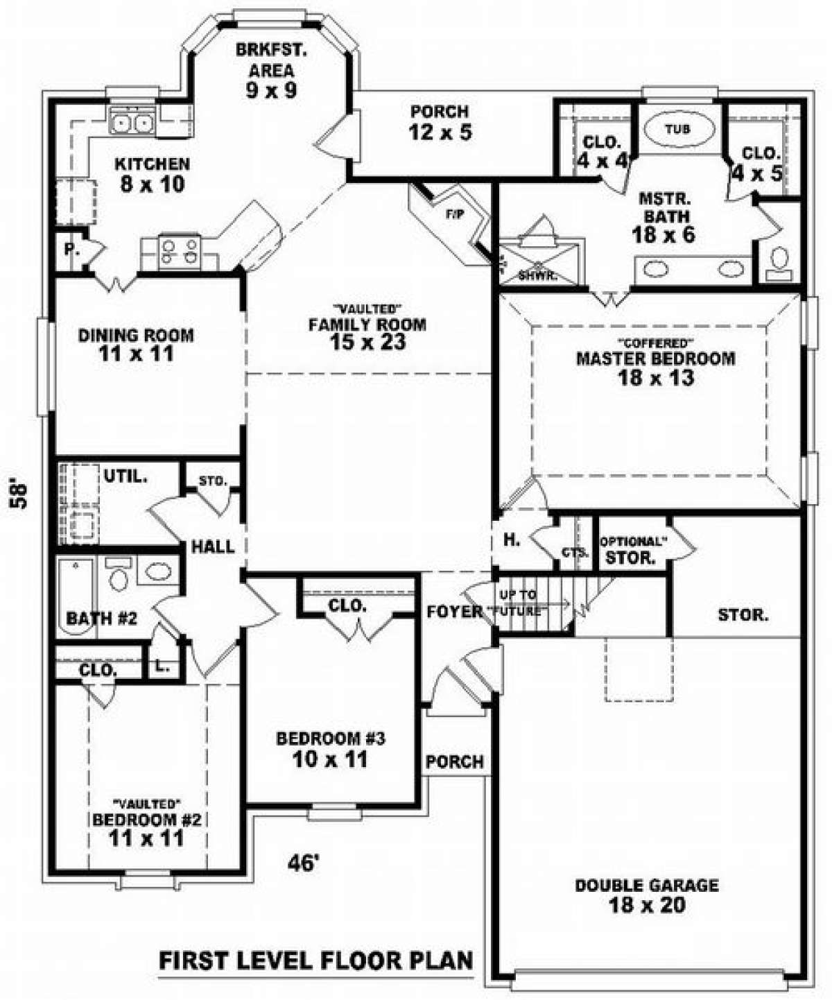 Floorplan 1 for House Plan #053-00733