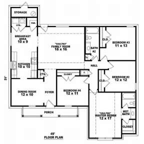 Floorplan 1 for House Plan #053-00737