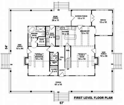 Floorplan 1 for House Plan #053-00738