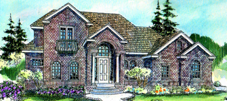 Georgian House Plan #035-00085 Elevation Photo