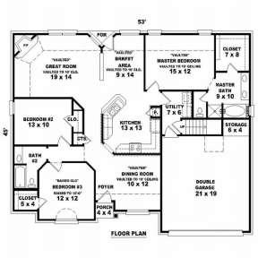 Floorplan 1 for House Plan #053-00740