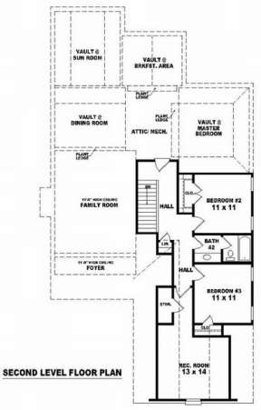 Floorplan 2 for House Plan #053-00741