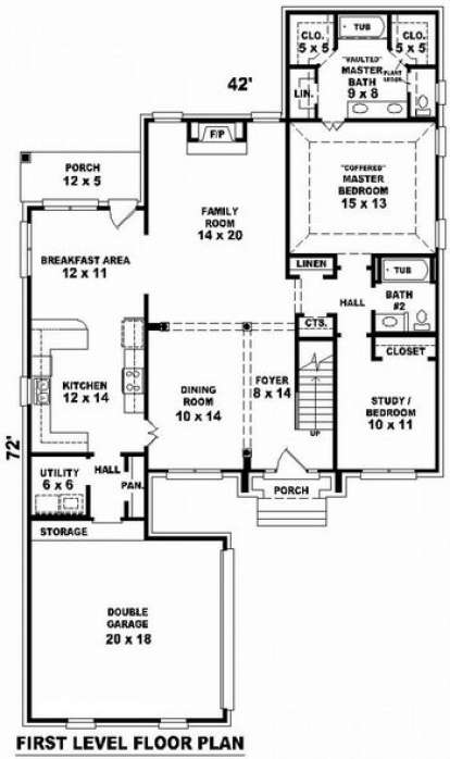 Floorplan 1 for House Plan #053-00744