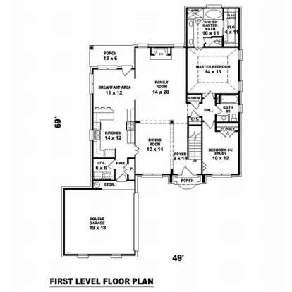 Floorplan 1 for House Plan #053-00746