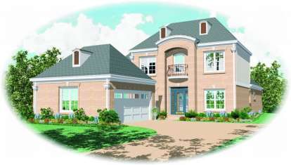 French Country House Plan #053-00747 Elevation Photo