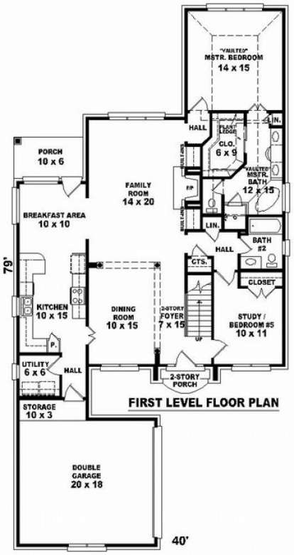 Floorplan 1 for House Plan #053-00747
