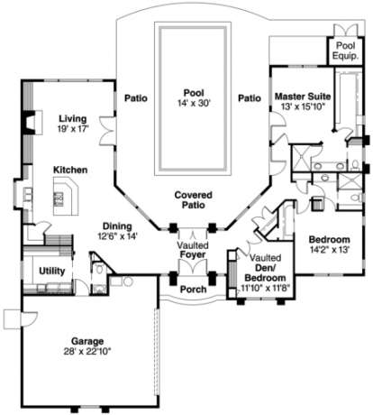 Floorplan 1 for House Plan #035-00086