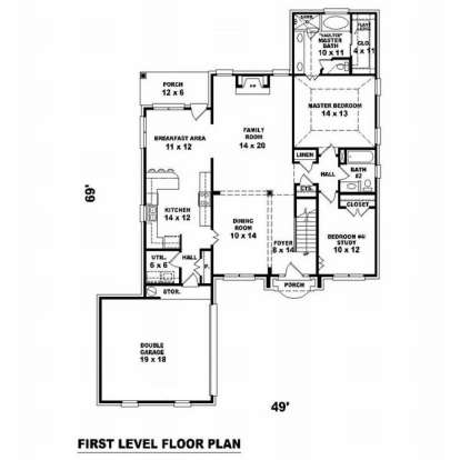 Floorplan 1 for House Plan #053-00751