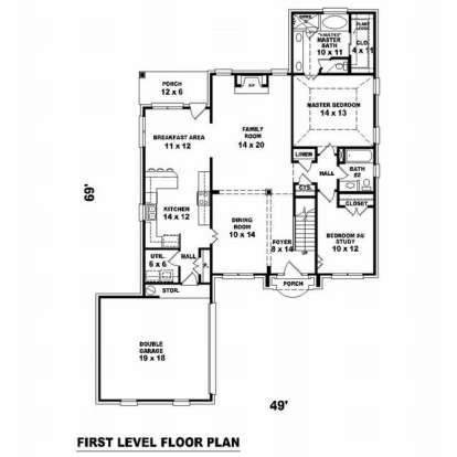Floorplan 1 for House Plan #053-00752